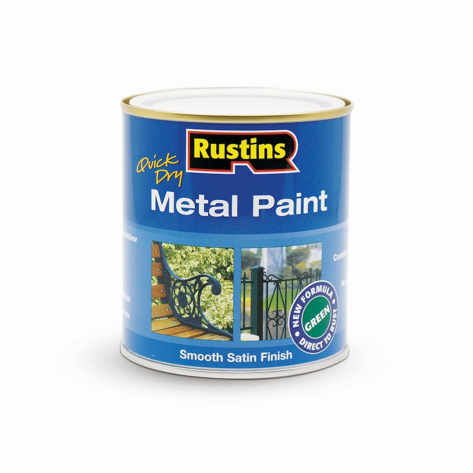 image 1 of Rustins Quick Dry Metal Paint Green Satin Finish 500ml | Green | 1