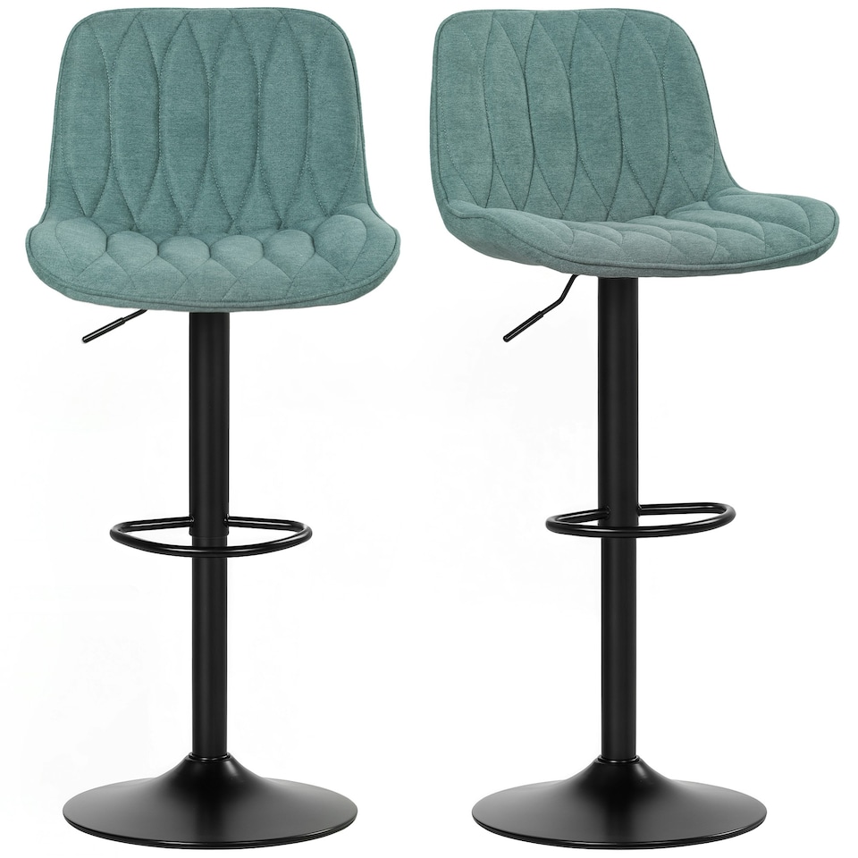 image 1 of HOMCOM Bar Stools Set of 2, Modern Armless Bar Chairs Blue