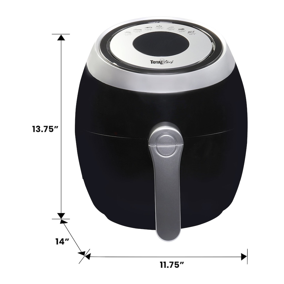 image 1 of Total Chef Electric Air Fryer Oven 3.8QT/3.6L, Black and Silver