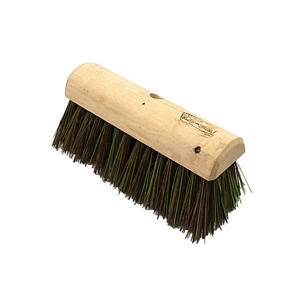Hillbrush Finest Stiff Yard Broom Head - Brown/Black - 305mm