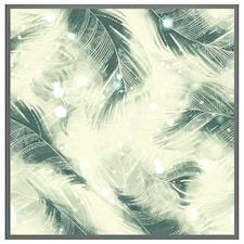 Feathers fantastic birds with decorative ornaments (Picutre Frame) Grey | M