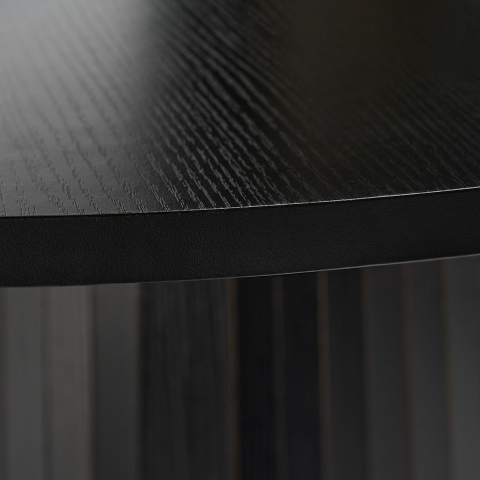 image 1 of OHS Madison Ribbed Round Dining Table Wood Effect