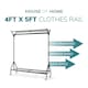 image 6 of House of Home Clothing Rail Heavy Duty Hanging Clothes Shoe Hat Rack Shelves With Wheels 4ft x 5ft | Black