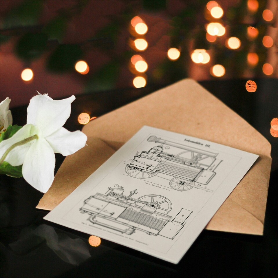 image 1 of Vintage Art Card Locomotive Train Engine Compartments