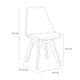 image 6 of Single Dining Chair with Solid Wooden Legs and Seat Cushion Pad White- Eva by MCC