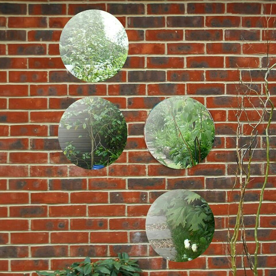 Primrose Set of 4 Circular Acrylic Outdoor Garden Mirrors 1ft 3in