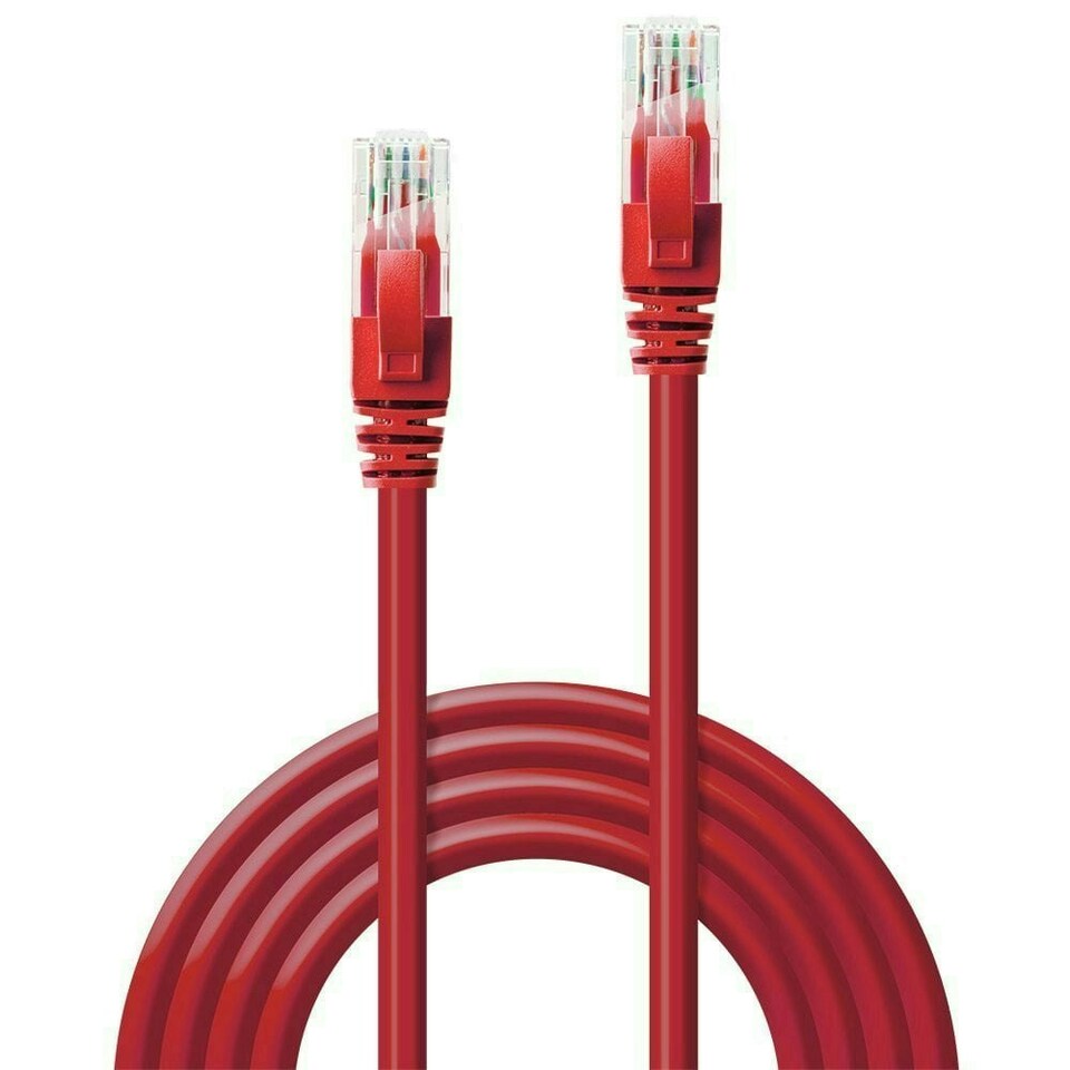 image 1 of 3m CAT6 U/UTP Snagless Gigabit Ethernet Cable, Red