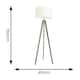 image 2 of ValueLights Jackson Grey Wood Tripod Floor Lamp with White Fabric Lamp Shade and LED Bulb
