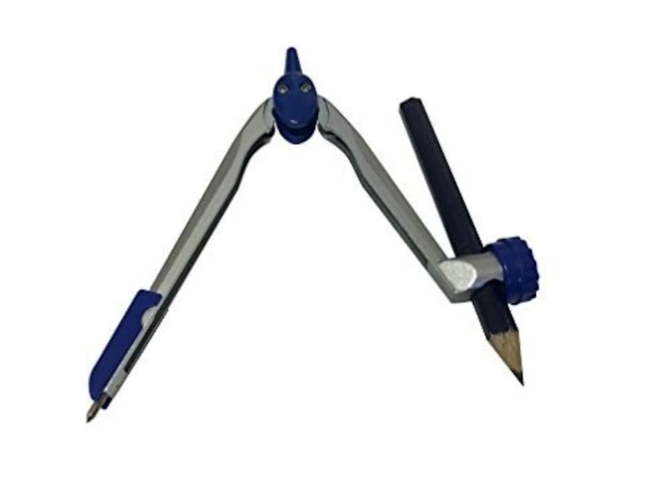 image 1 of Janrax Metal Safety Slide Adjustable Compass with Pencil