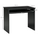 image 3 of HOMCOM Modern Computer Desk, Home Office Table, Small Writing Desk with Storage Shelf, 90 x 50cm, Black Wood Grain