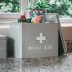 image 4 of Harbour Housewares Vintage Metal First Aid Box - 28cm - Grey | Grey | Grey | 1