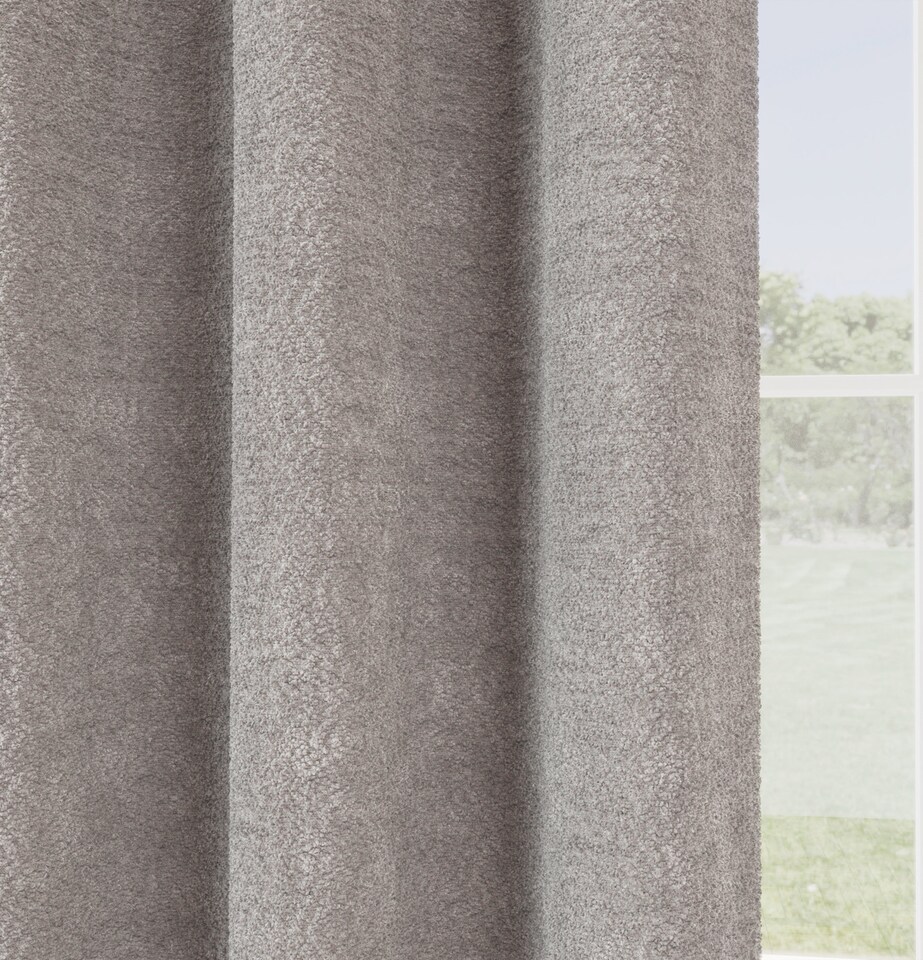 image 1 of Boucle SALE Silver Readymade Curtain - On Trend, Thermal, Warm, Noise Reducing - 66 x 90 inch (168x229cm)