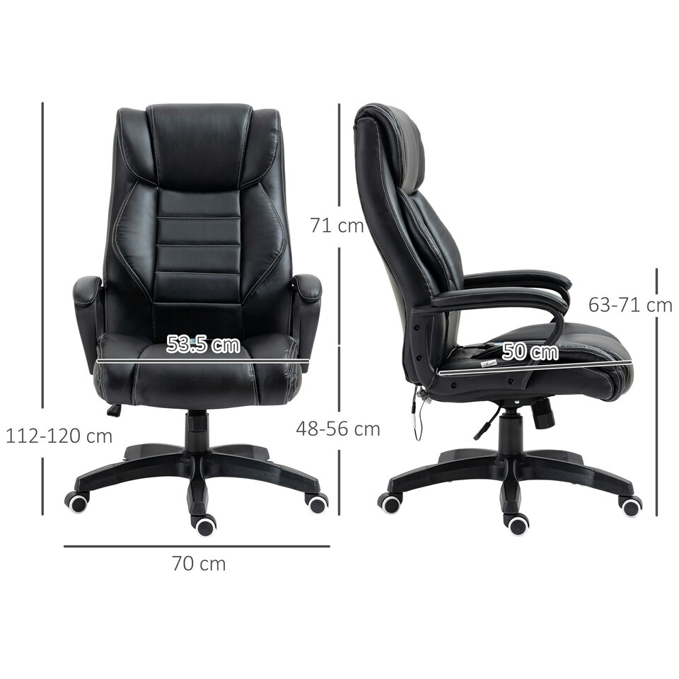 image 1 of Vinsetto High Back 6 Points Vibration Massage Office Chair, Black
