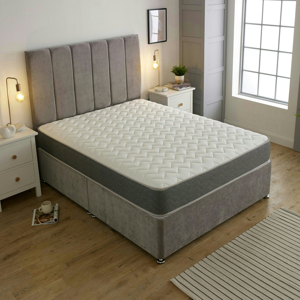image 1 of WaveFlex Hybrid Mattress - 18cm Deep Breathable Cooltouch+ Sleep Surface Grey | Double