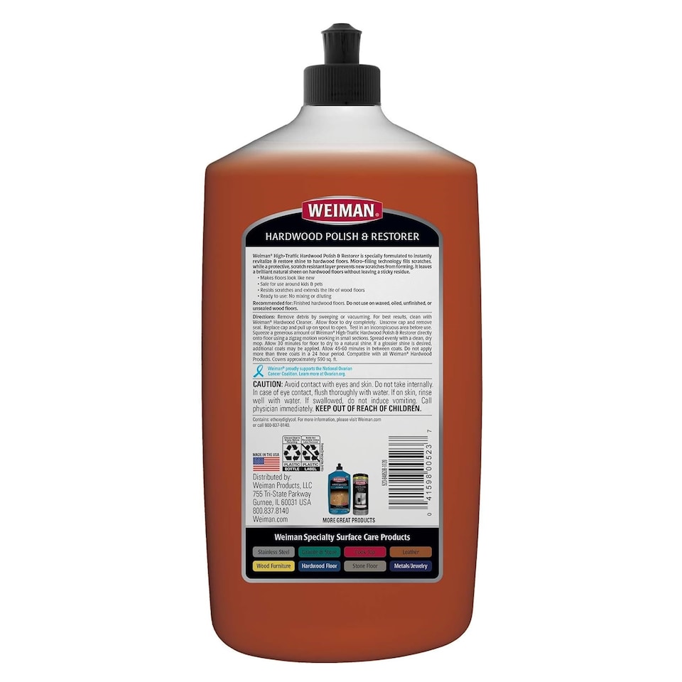 image 1 of Weiman Hardwood Floor Polish and Restorer Cleaner and Polish 2 Pack 946ml