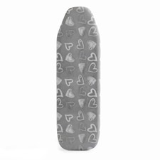 GEEZY Ironing Board Cover with Grey Heart Design 122 x 38cm