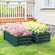 image 8 of Outsunny Set of 2 Raised Garden Bed Galvanised Planter Box, Green