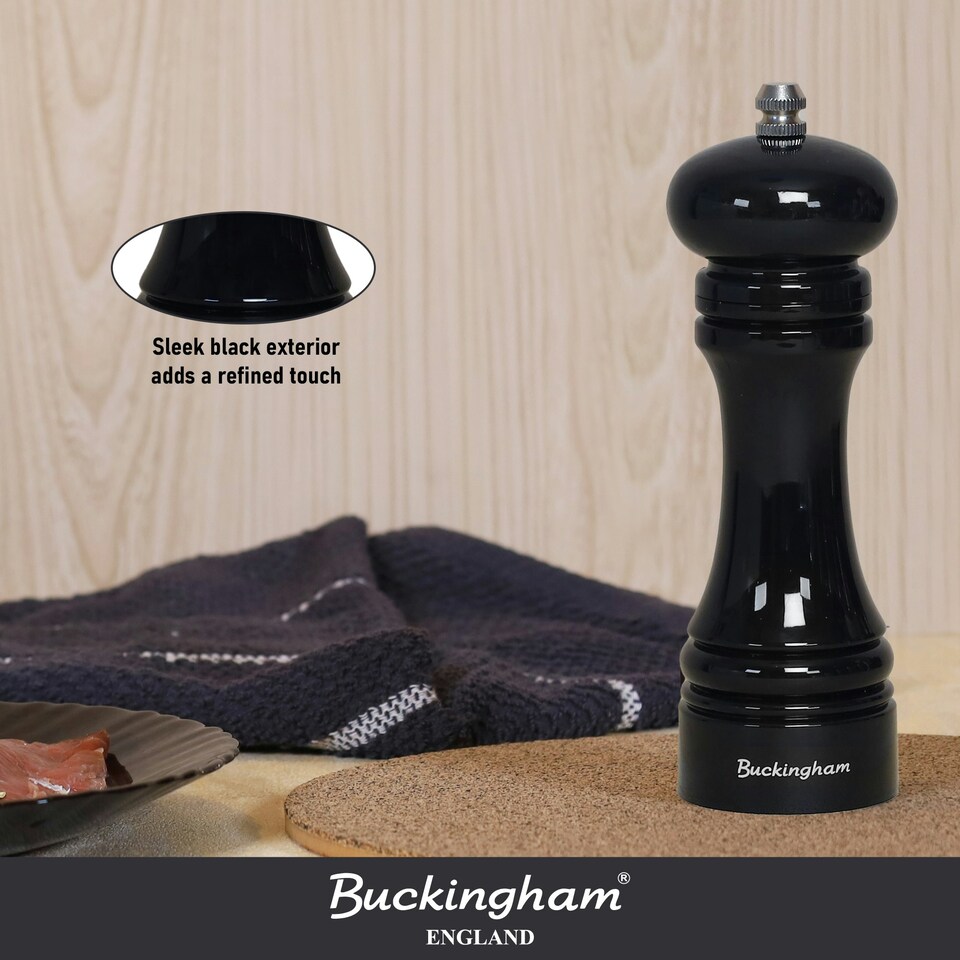 image 1 of Buckingham Black ABS Plastic Classic Salt / Pepper Mill
