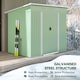 image 3 of Outsunny 7 x 4ft Outdoor Storage Shed, Lean to Metal Garden Shed with Foundation Kit for Log, Rubbish Bin, Tool, Lawnmower, Bike, Light Green