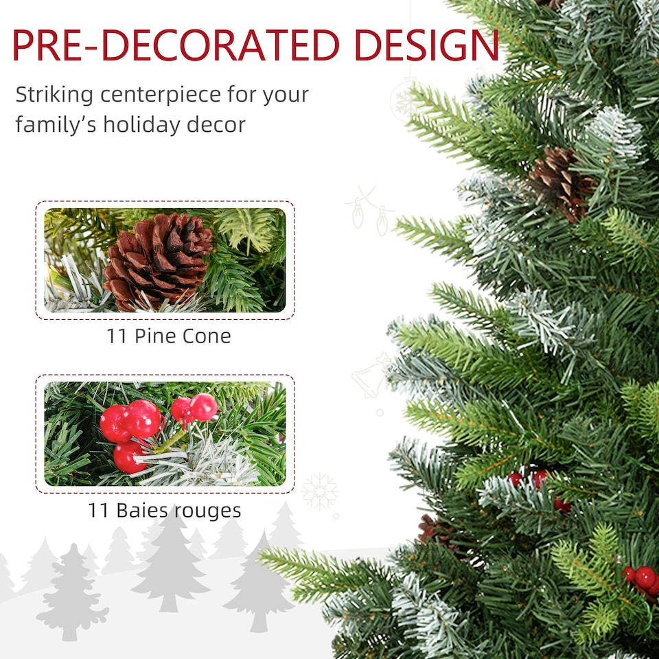 image 1 of HOMCOM 2 Pieces 3' Prelit Artificial Tabletop Christmas Trees, LED Display