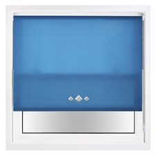 FURNISHED Daylight Trimmable Roller Blinds with Triple Diamond Eyelets and Metal Fittings | Blue | Teal | (W) 220cm x (L) 165cm