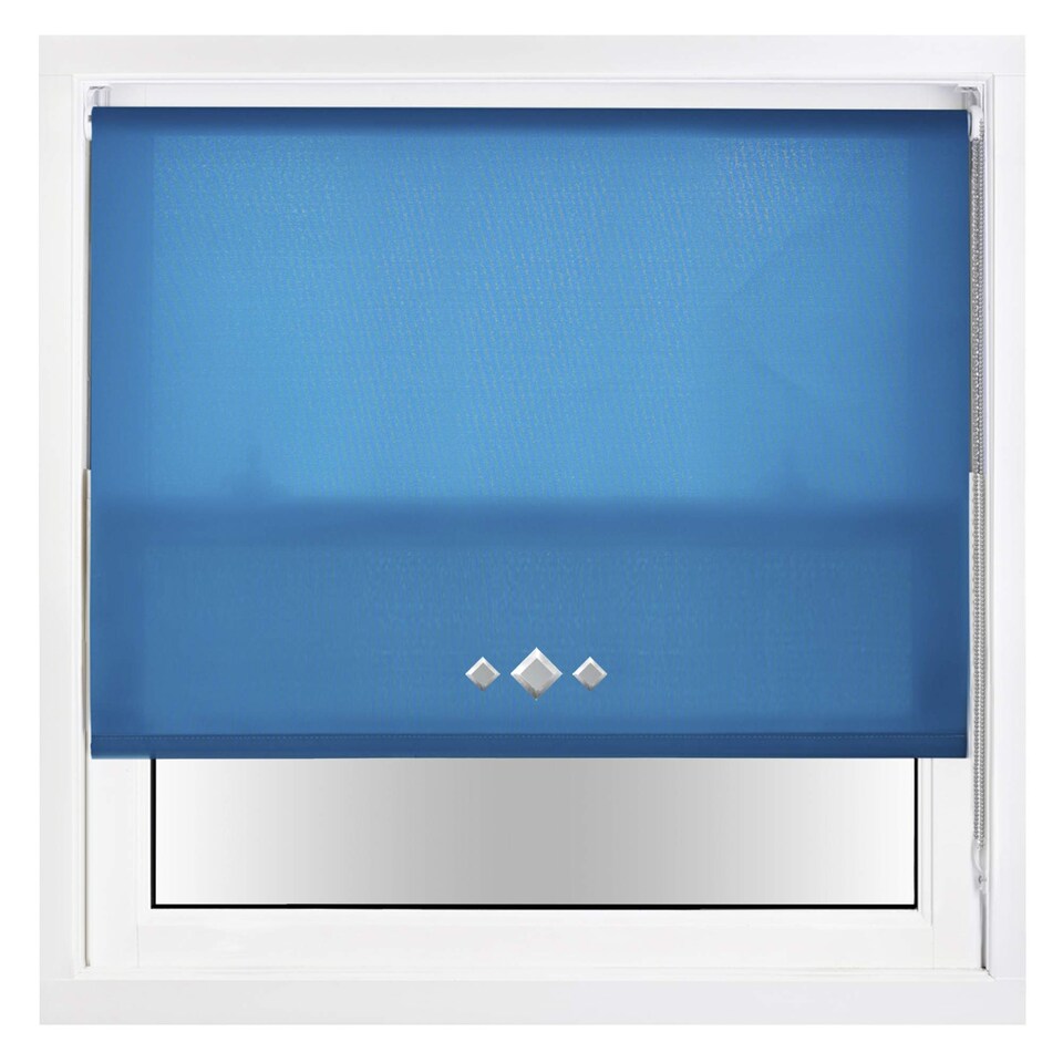 image 1 of FURNISHED Daylight Trimmable Roller Blinds with Triple Diamond Eyelets and Metal Fittings | Blue | Teal | (W) 220cm x (L) 165cm
