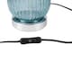 image 4 of Set of 2 Turquoise Ribbed Glass Lamps with White Shades | Chrome | White | Large | 2