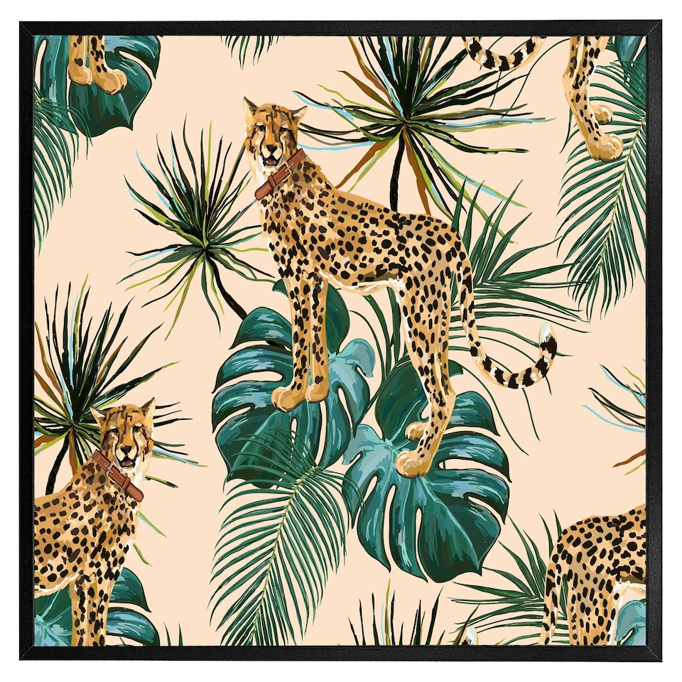 image 1 of Tropical cheetah (Picutre Frame) Brown | Oak | XL