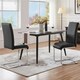 image 2 of Yaheetech  Set of 2 Dining Chairs Faux Leather Chairs with Metal Legs Black