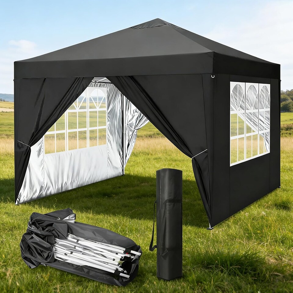 image 1 of Rattantree Pop Up Gazebo Canopy Tent 3x3m Waterproof Outdoor Shelter