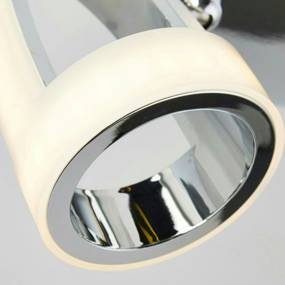 image 1 of Baird 4 Light Polished Chrome & White LED Ceiling Spotlight Bar