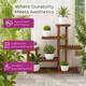 image 6 of Neo 6 Tier Wooden Plant Stand for Balcony Indoor Garden & Patio Outdoor Flower Shelf Display Rack