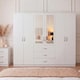 image 2 of Vida Designs Riano 6 Door 3 Drawer XX-Large Mirrored Wardrobe, White