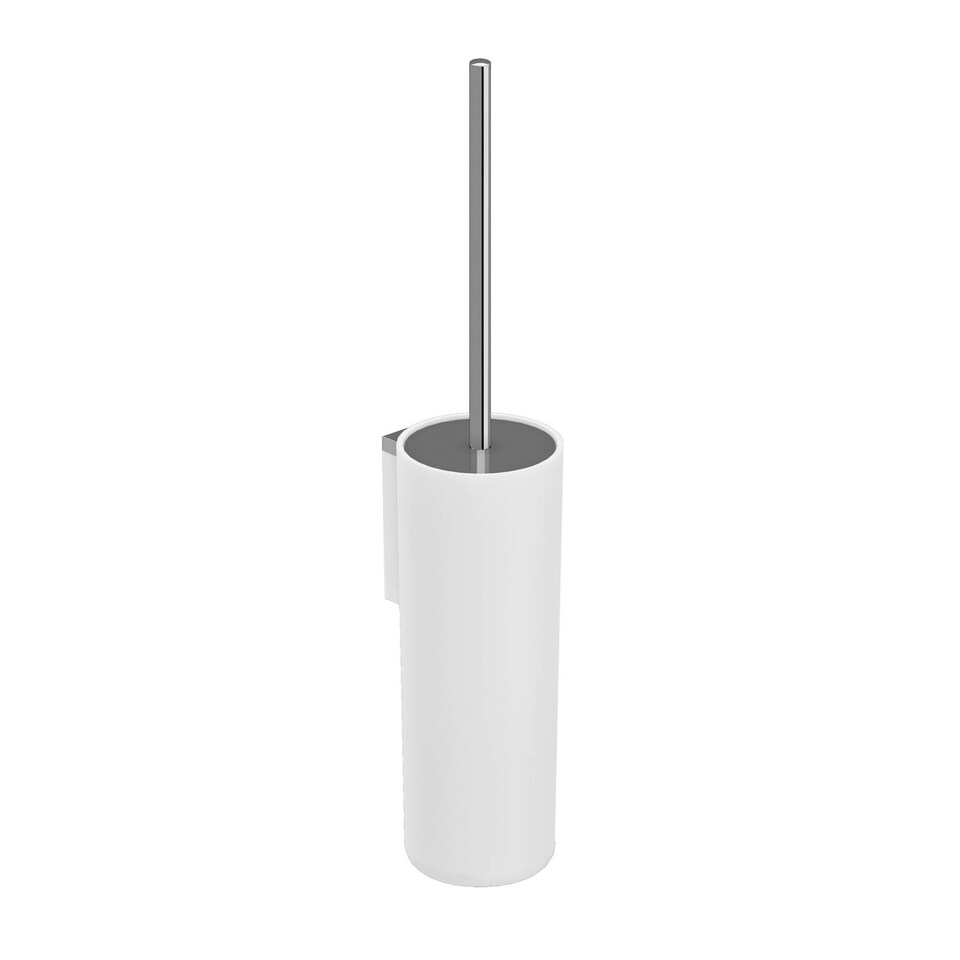 image 1 of Cosmic Toilet Brush Holder with Durable Steel and Plastic for Bathroom, Silver