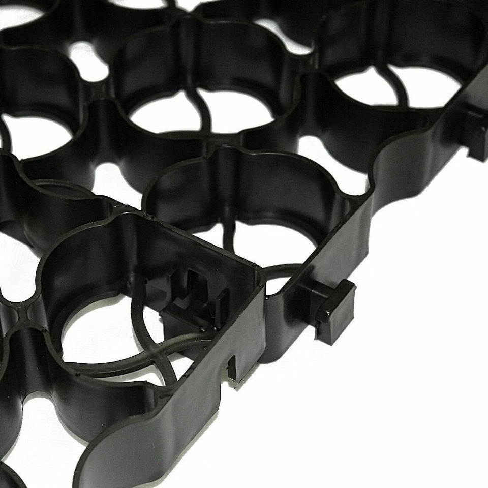 image 1 of True Products TruePave 4ft x 3ft Shed Base Kit 12 Interlocking Plastic Grids With Weed Fabric Black