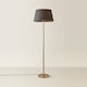 image 4 of ValueLights Charlie Chrome Floor Lamp Grey Taper Shade