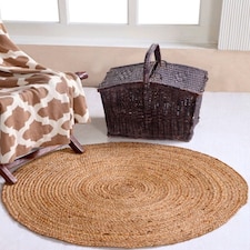 DHAKA Round Kitchen Rug Hand Woven - Jute - L150 x W150 Brown