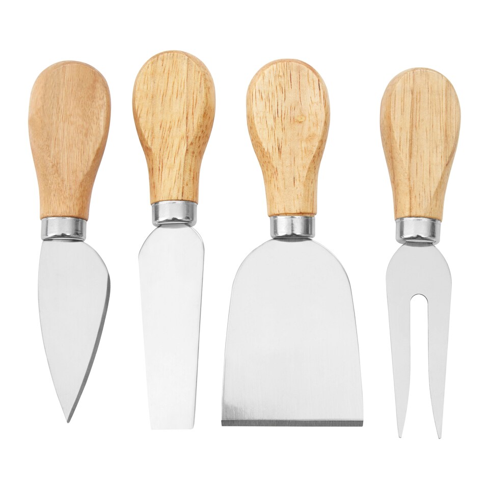 image 1 of Maison by Premier Soka Rubberwood 4pc Cheese Knife Set With Storage Board