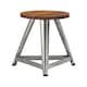 image 1 of Interiors by Premier Large Stool, Industrial Wood Stool, Charming Rustic Wooden Kitchen Stool, Vintage Stool, Wooden Bar Stool Silver