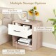 image 7 of COSTWAY Bedroom Nightstand 3-Tier Bedside Table w/Drawer Coffee Brown