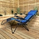 image 2 of Luxury Padded Multi Position Zero Gravity Garden Relaxer Chair Lounger in Blue & Black