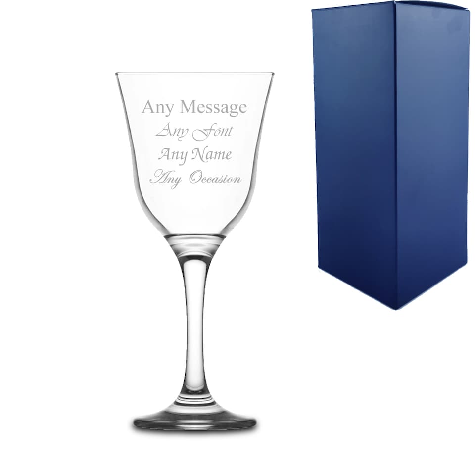 image 1 of Personalised Engraved 295ml Vals Vintage Wine Glass Gift Box