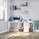image 2 of HOMCOM Multipurpose L-Shaped Computer Desk Laptop Workstation MDF White