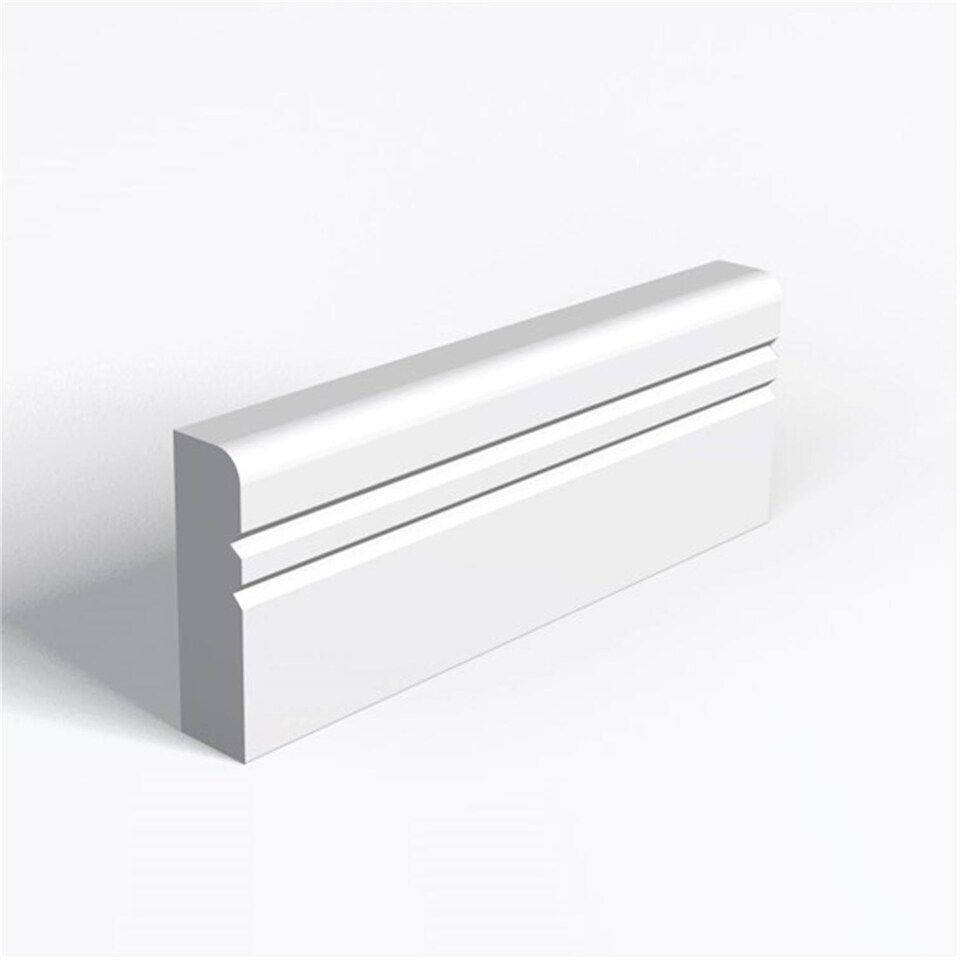 Single Set - MDF Primed Pencil Round and 2 V Grooves Architrave & Rebate - 18mm (T) x 69mm (H)