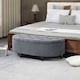 image 2 of HOMCOM Semi-Circle Storage Ottoman Bench Tufted Upholstered Grey