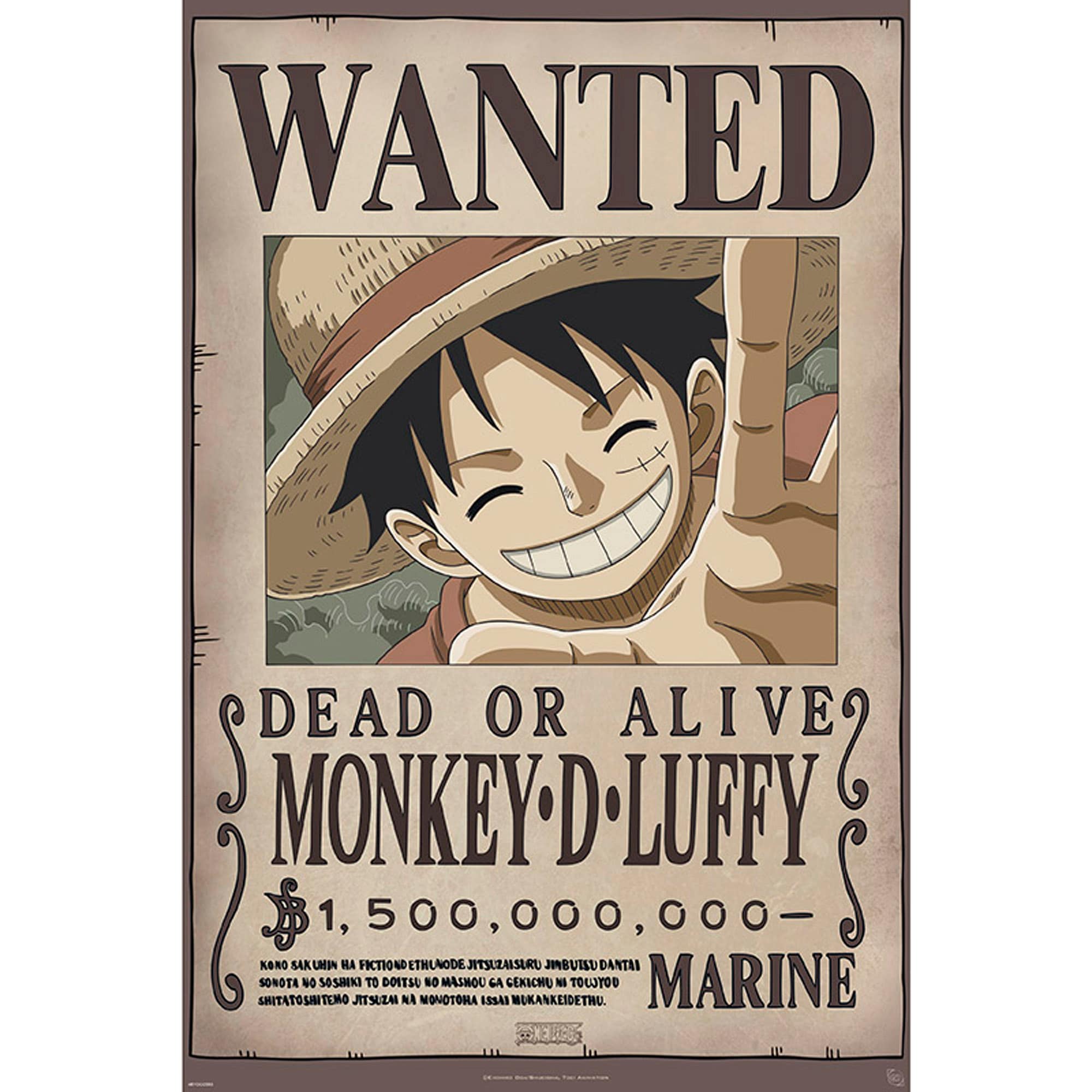 その他 MONKEY D. LUFFY WANTED One Piece Wanted Luffy New 2 61 x 91.5cm Maxi Poster - Tesco Groceries