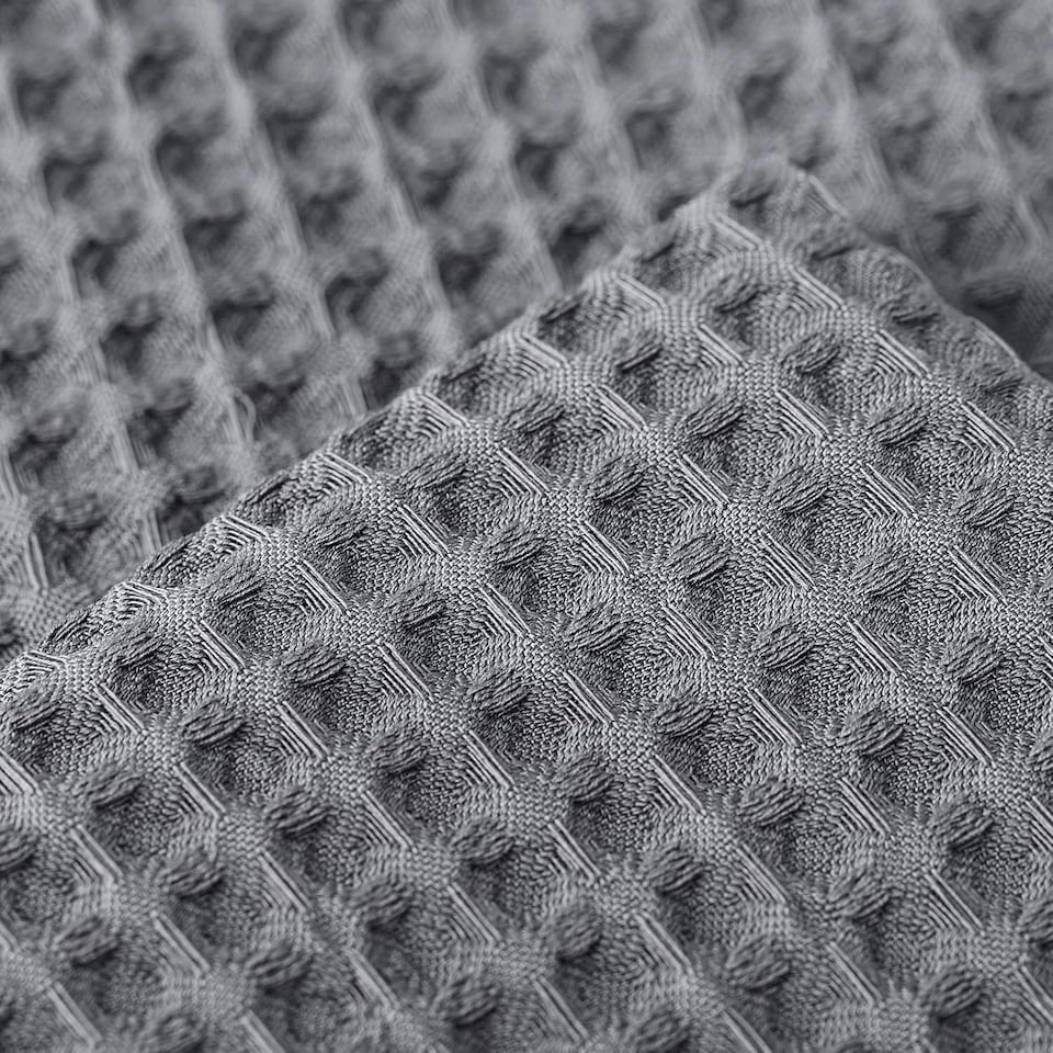 image 1 of Two Pack Waffle Cushion Covers 65 x 65cm - 100% Cotton Grey | Graphite