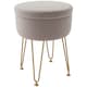 image 1 of HOMCOM 5L Velvet Footstool with Removable Lid for Bedroom, Light Pink