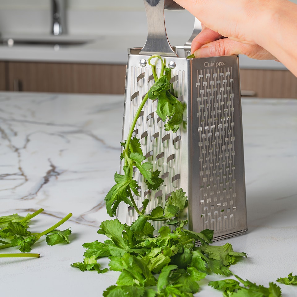 image 1 of Cuisipro 6-Sided Box Grater, Sharp Stainless Steel, Non-Slip Base