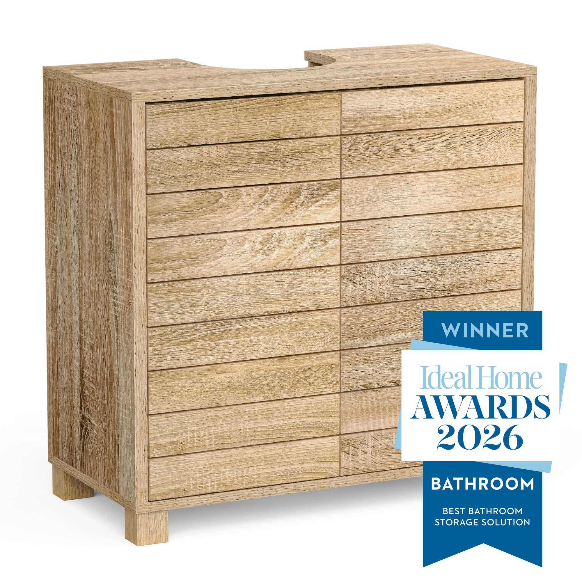 VonHaus Chester Under Sink Bathroom Cabinet in Oak Effect
